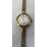 9ct gold Roamer ladies cocktail watch with 9ct gold strap(weight excluding movement 10.