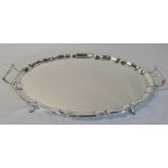 Large oval twin handled silver tray Chester 1919 maker Barker Brothers weight 102 ozt L 56 cm