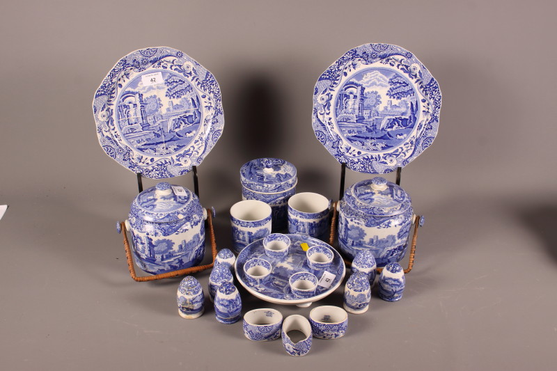 A quantity of various blue and white Spode "Italian" dinnerwares