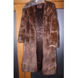 A lady's mid 20th century Marshall & Snelgrove of London three quarter length fur coat, a lady's