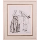 H M Brock, June 1996: a pen and ink study of the Duke of Wellington looking at an infant, 7" x 5 1/