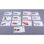 A collection of thirteen autographed Great Names in Motor Racing first day covers, including