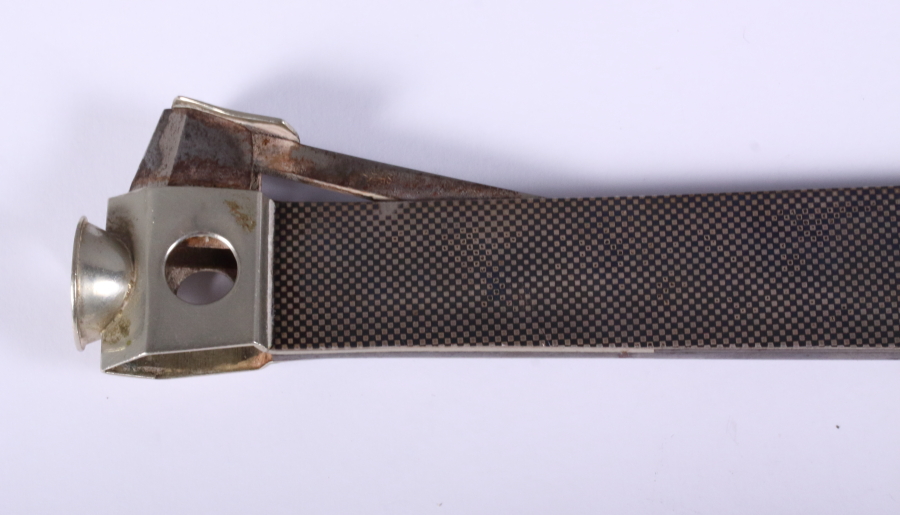 An early 20th century nielloware cigar cutter, 9" long, and a pair of late Victorian silver plate - Image 2 of 3