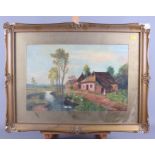L H & H T Bullmore: two early 20th century oil on boards, countryside cottages, each signed and