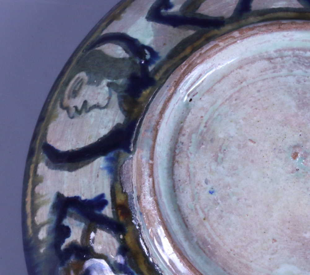 A French 19th century faience painted bidet liner, decorated blue painted flowers on a white ground, - Bild 12 aus 15