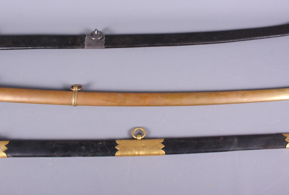 A Wilkinson & Son officer's sword scabbard, a 19th century brass scabbard, and an 18th century - Image 3 of 4