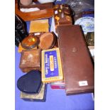 A collection of boxes, biscuit tins and jewel boxes, various