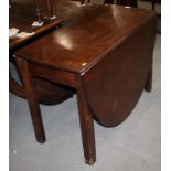 A Georgian mahogany dining table, on square chamfered supports, 40" wide