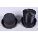 A gentleman's early 20th century Cooksey & Co of Kings Cross silk top hat together with a