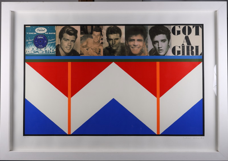 †Sir Peter Blake: a signed limited edition screen print, "Got a Girl", 85/100, signed lower right,