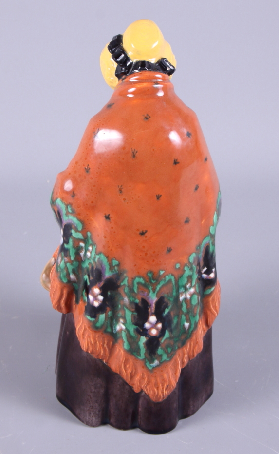 A Gmunder Keramik porcelain figure of an old lady, painted in bright colours, with original label, - Image 3 of 4