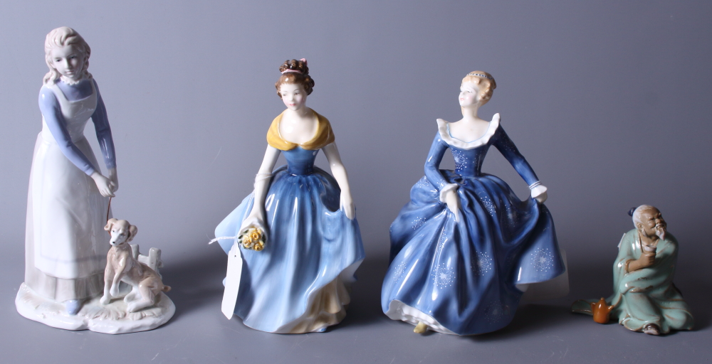 Two Royal Doulton figures, "Fragrance" HN2334 and "Melanie" HN2271, together with a Spanish