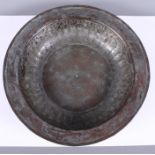 A 19th century, Decanni Indian silver plate on copper offering bowl, engraved with naively incised