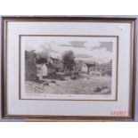 R A Le Bar?: A signed limited edition etching "Back to Little Barrington", in strip frame