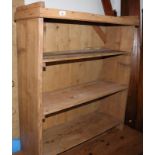 A pine open bookcase 35" wide