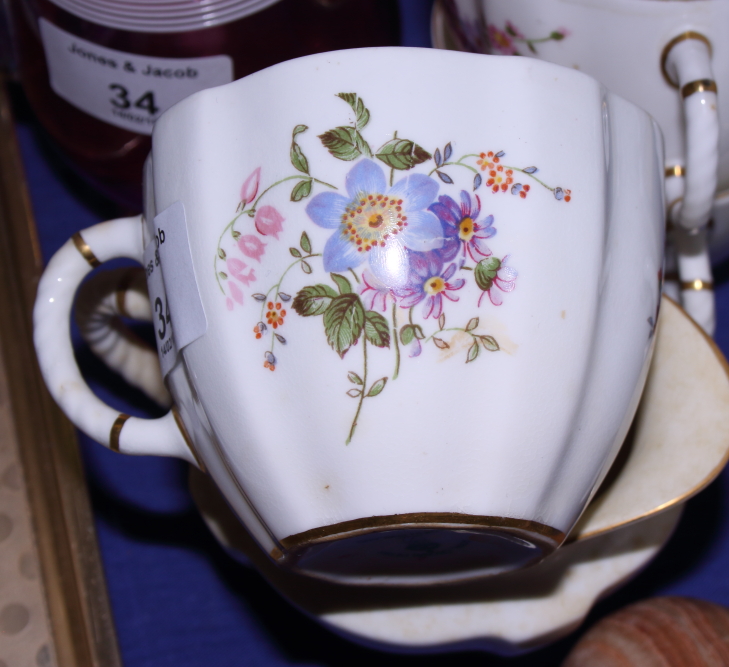 An early 20th century Royal Crown Derby pattern part teaset, decorated in the "Derby Posie" - Image 2 of 4