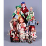 A collection of 19th/early 20th century costume dolls, mainly European