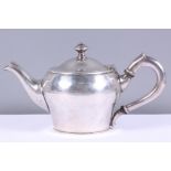 A bachelor's early 20th century Maison Arthaud of Paris silver plated teapot, with waisted body