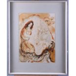 Marc Chagall: a colour print, "Rachel Derobe les Idols de son Pere", 14" x 10", in strip frame,
