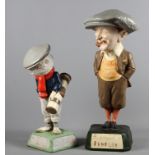 A mid 20th century composite resin advertising figure "He Played a Penfold", 19" high, together with