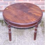A mahogany side table, fitted two drawers, on square taper supports, 41" wide, and a mahogany low