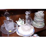 A collection of Masons "Green Chartreuse" and other decorative china, cut glass, etc