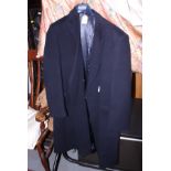 A gentleman's Saville Tailors Guild blue wool and cashmere overcoat