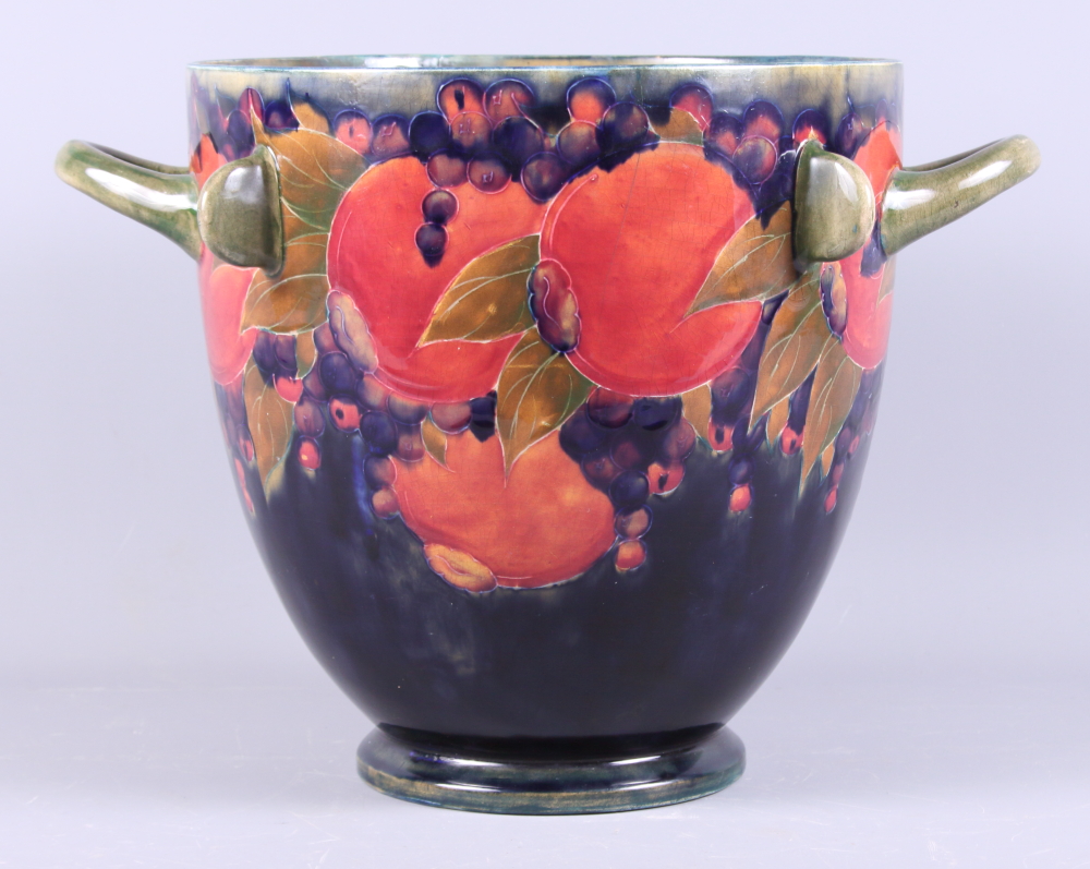 An early 20th century William Moorcroft pottery "Pomegranate" two-handled jardiniere with four - Image 2 of 5