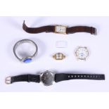 Six wristwatches, various, including a 9ct gold cased Wyler wristwatch and an Eterna 14ct gold cased