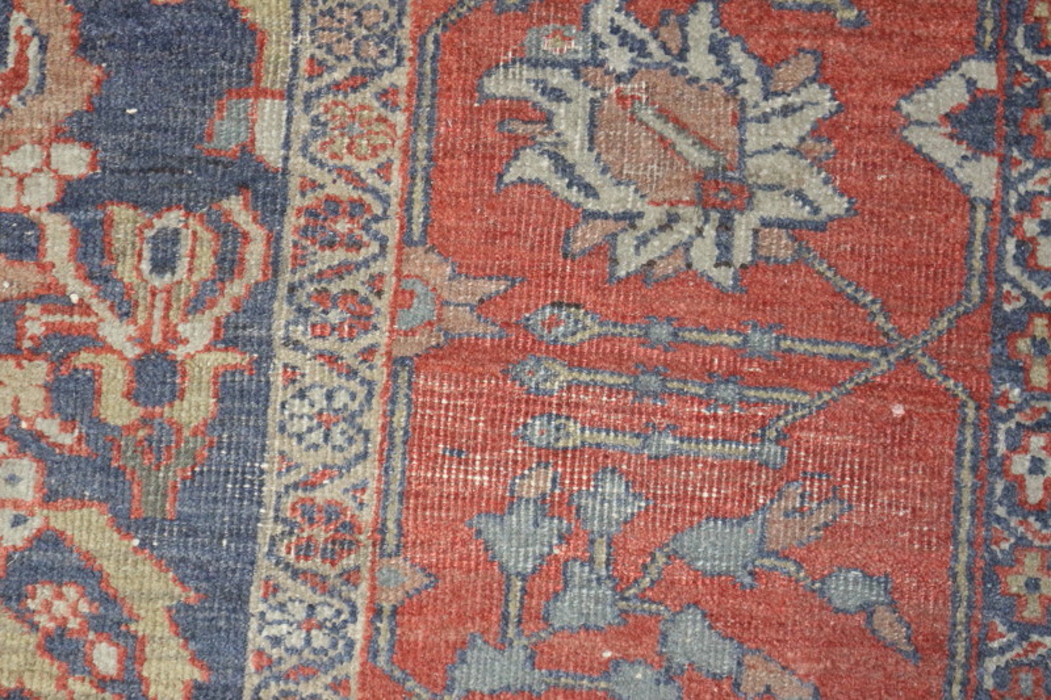 A Hamadan style rug with floral design on a blue ground and multi-bordered in shades of rust, - Bild 3 aus 3