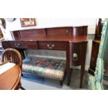 An Edwardian mahogany and box inlaid double breakfront sideboard, fitted two compartments over two
