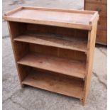 A pine open bookcase, 46" wide