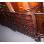 A Georgian mahogany chest of two short and three long graduated drawers, on bracket feet, 39" wide