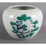 A Chinese porcelain jardiniere with landscape and figure decoration, 6 3/4" high