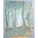 Kenneth Hobson, 1941: oil on canvas, woodland scene, 23" x 18", unframed