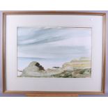 Ken Yuxbury, 1991: watercolours, "Tregguda Gorge form Porthmissen Arch, Trevone", 12" x 17 1/2",