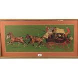 Cecil Aldin: a framed coloured print of the Eton Coach (surface damaged) and a framed coloured
