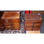 Two 19th century pine eight-drawer collectors cabinets (converted from printers trays)