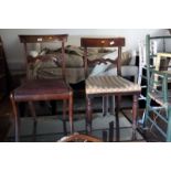 A pair of early 19th century mahogany bar back chairs with drop-in seats