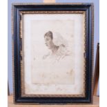 Lionel Smythe: a head and shoulders portrait etching of a young girl, signed in pencil, in Hogarth