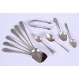 A set of six Scottish Georgian silver desert spoons, Alexander Zeigler, Edinburgh 1797, together