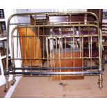 A brass rail end bed stand, 68" wide