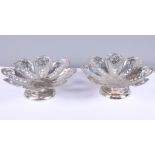 A pair of pierced silver openwork bonbon dishes, 9.4oz troy approx