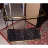 A 19th century brass and wrought iron nursery guard, 29 1/2" wide