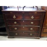 A 19th century mahogany and shell paterae inlaid "Scotch" chest of two shallow, two short and