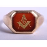 A 14ct gold Masonic signet ring, 6.9g