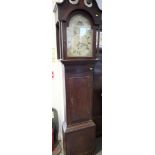 An early 19th century mahogany painted dial long case clock with thirty-hour movement by Jn