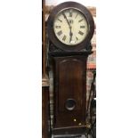 A Great Western Railways type drop dial mahogany cased wall clock, 63" high