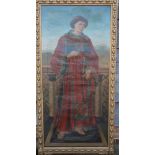 After Renaissance Masters: a pair of Italian oil paintings, full length portraits of saints,