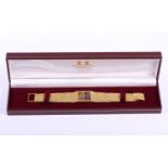 A lady's 18ct gold Vacheron & Constantin bracelet watch with tiger’s eye dial, in Garrard's box